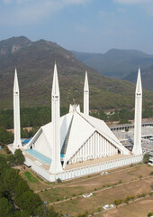 Faisal Mosque in Islamabad, Pakistan with City View Drone 4K
