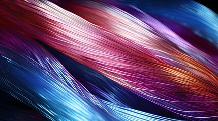 Optical fiber cable. Microscopic view. Technology background design. Generative Ai