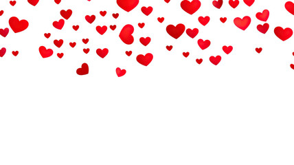 Red hearts isolated on transparent background