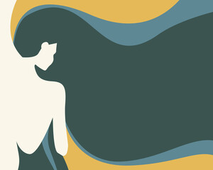 Woman's day of beautiful woman silhouette on a abstract background . vector illustration
