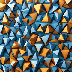 Abstract background - 3d colorful triangles and volumetric shapes