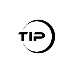 TIP letter logo design with white background in illustrator, cube logo, vector logo, modern alphabet font overlap style. calligraphy designs for logo, Poster, Invitation, etc.