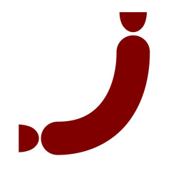 Fried grilled sausage snack food isolated object