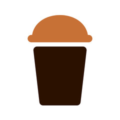 a plastic cup of hot coffee latte  illustration 