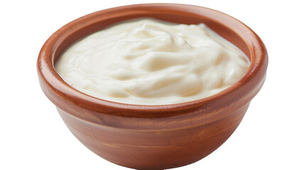 Isolated Small Bowl Probiotic Yogurt on a transparent background