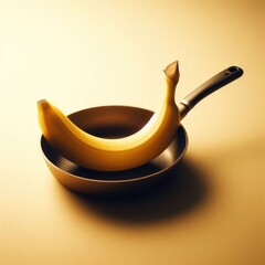 fried banana in a frying pan
