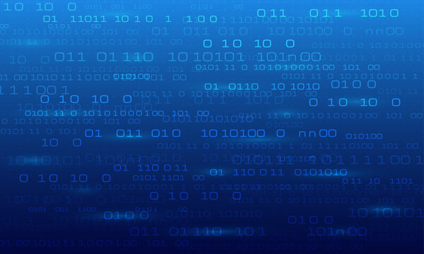 binary code software programming digital technology on blue background. hacker code website wallpaper. Cyber security virus online Internet. vector illustration hi-tech concept.
