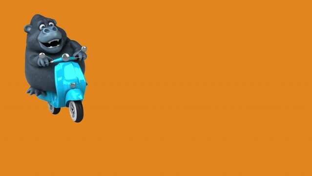 Fun 3D cartoon gorilla (with alpha channel included)