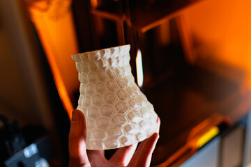 Resin 3d printed vase, detail and precision with a sla 3d printer