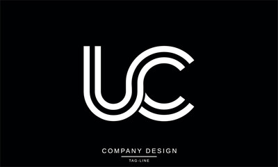 Fototapeta premium CU, UC, Abstract Letters Logo Monogram