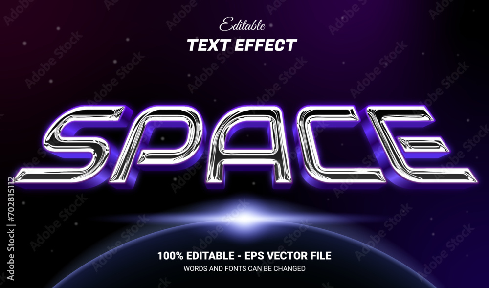 Poster space 3d style editable text effect