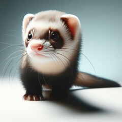 Fototapeta na wymiar ferret on a white background 