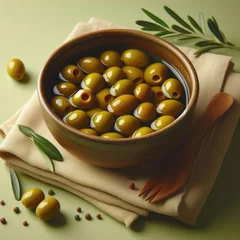 Foto op Plexiglas green olives on a bowl  © Садыг Сеид-заде