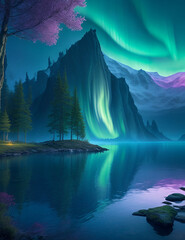 Fototapeta na wymiar wallpaper shimmering colors of the Northern Lights