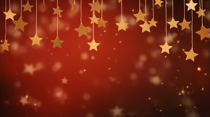 Golden starry decorations for festive holidays theme