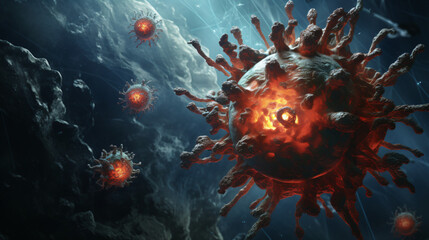 Obraz na płótnie Canvas A dynamic bio virus illustration