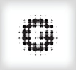 Creative dotted letter G design. Alphabet set pixel is flat and solid. Integrative and integrative pixel movement. Modern icon ports.