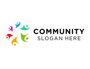 The logo design is about Community and was created using the Corel Draw 2018 application with a white background.