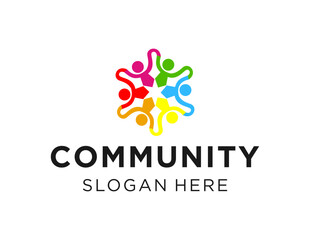 The logo design is about Community and was created using the Corel Draw 2018 application with a white background.