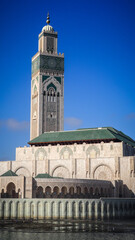 Fototapeta na wymiar The architecture of Hassan II Mosque in Casablanca, Morocco