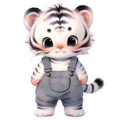 Cute animal Cub in Overalls	
