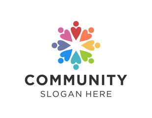 The logo design is about Community and was created using the Corel Draw 2018 application with a white background.