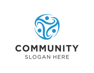 The logo design is about Community and was created using the Corel Draw 2018 application with a white background.