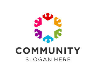 Obraz premium The logo design is about Community and was created using the Corel Draw 2018 application with a white background.