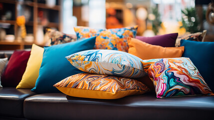 Vibrant and Decorative Pillow Array, A Symphony of Comfort and Style