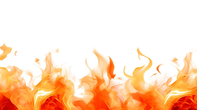 Fire flame on transparent background. Blazing flame on transparent background in png
