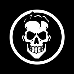 Skull - Black and White Isolated Icon - Vector illustration