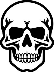 Skull - Black and White Isolated Icon - Vector illustration