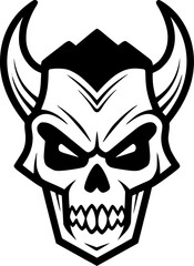 Skull - Black and White Isolated Icon - Vector illustration