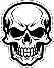 Skull - Black and White Isolated Icon - Vector illustration