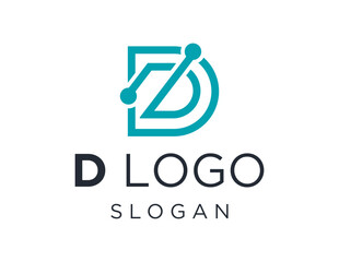 The logo design is about D Letter and was created using the Corel Draw 2018 application with a white background.