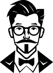 Teacher | Black and White Vector illustration