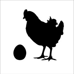 Hen with egg. Vector illustration.