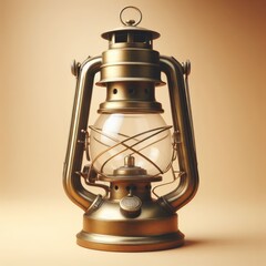 old oil lamp on simple background
