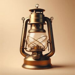 old oil lamp on simple background
