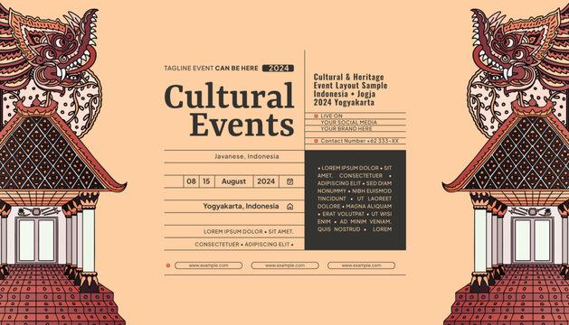 Javanese Wayang design layout idea for social media or event background