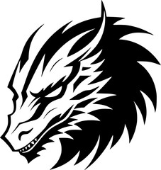 Dragon | Minimalist and Simple Silhouette - Vector illustration