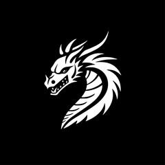 Dragon | Black and White Vector illustration