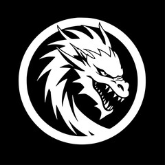 Dragon | Black and White Vector illustration