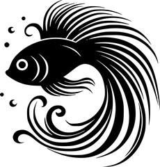 Fish | Black and White Vector illustration