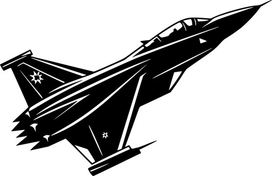 black jet fighter soaring in the sky clip art preview