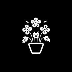 Flowers | Black and White Vector illustration
