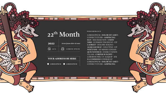 Javanese Wayang design layout idea for social media or event background