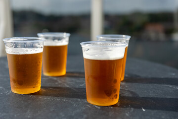 Four cups of beer