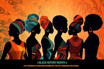 Fotobehang Black History Month. Honoring African heritage. Let's celebrate together: diversity, history and honor. African community memorial art inspired by the past, building the future. Juneteenth concept. © Cala Serrano