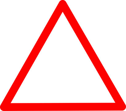 Red triangle warning sign. Replaceable vector design